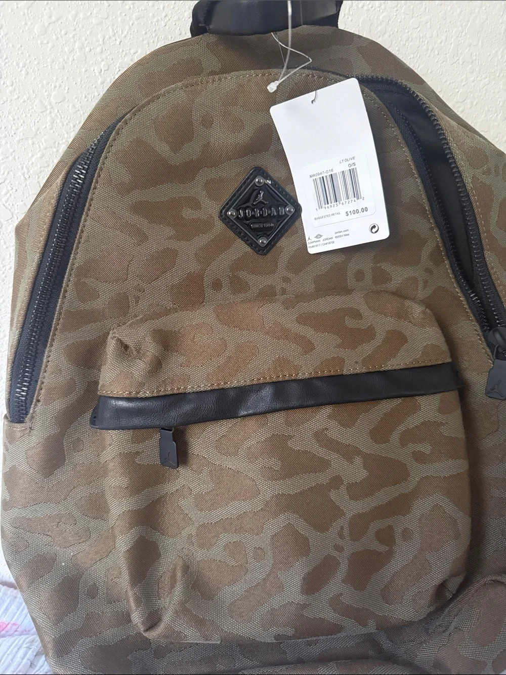 Men's Camouflage Canvas Backpack - Brown